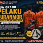 Dua Pelaku Curanmor Ditangkap Polsek Binjai Timur Tanpa Perlawanan