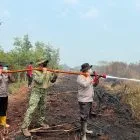 Kapolres Pelalawan Pimpin Langsung Pemadaman Karhutla di Desa Rantau Baru , Api Berhasil Dijinakkan 