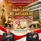 Hari Lahir Kejaksaan RI ke-81, Kapolda Banten Tekankan Penguatan Sinergi Penegakan Hukum