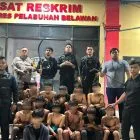 Tim Macan Polres Pelabuhan Belawan Tangkap 13 Pemuda Terkait Geng Motor dan Tawuran, Sita 4 Sajam dan Ketapel